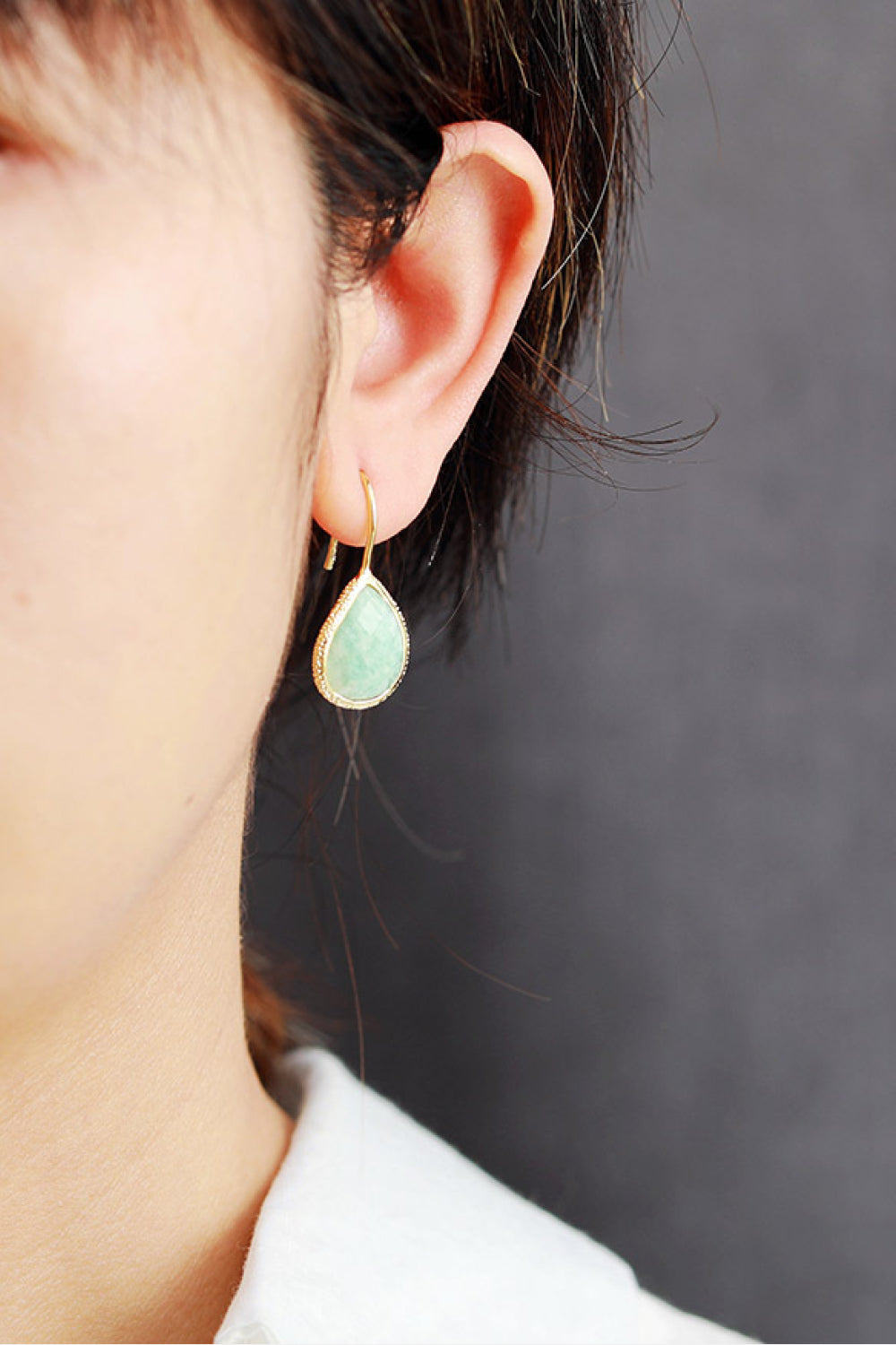 Handmade Natural Stone Teardrop Earrings